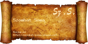 Szombat Soma névjegykártya